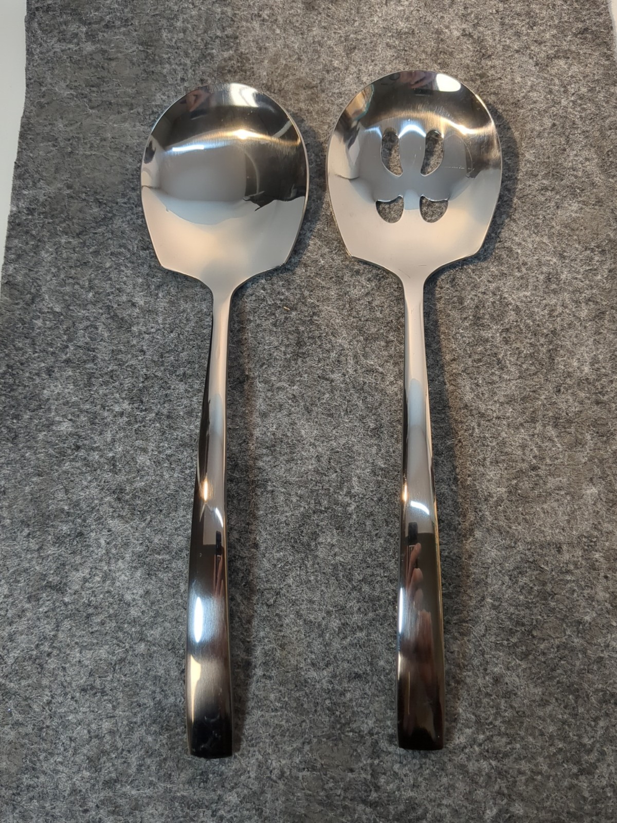 Stainless Steel Large Cooking Spoon Set - Solid & Slotted 9" Utensils HANSGO New