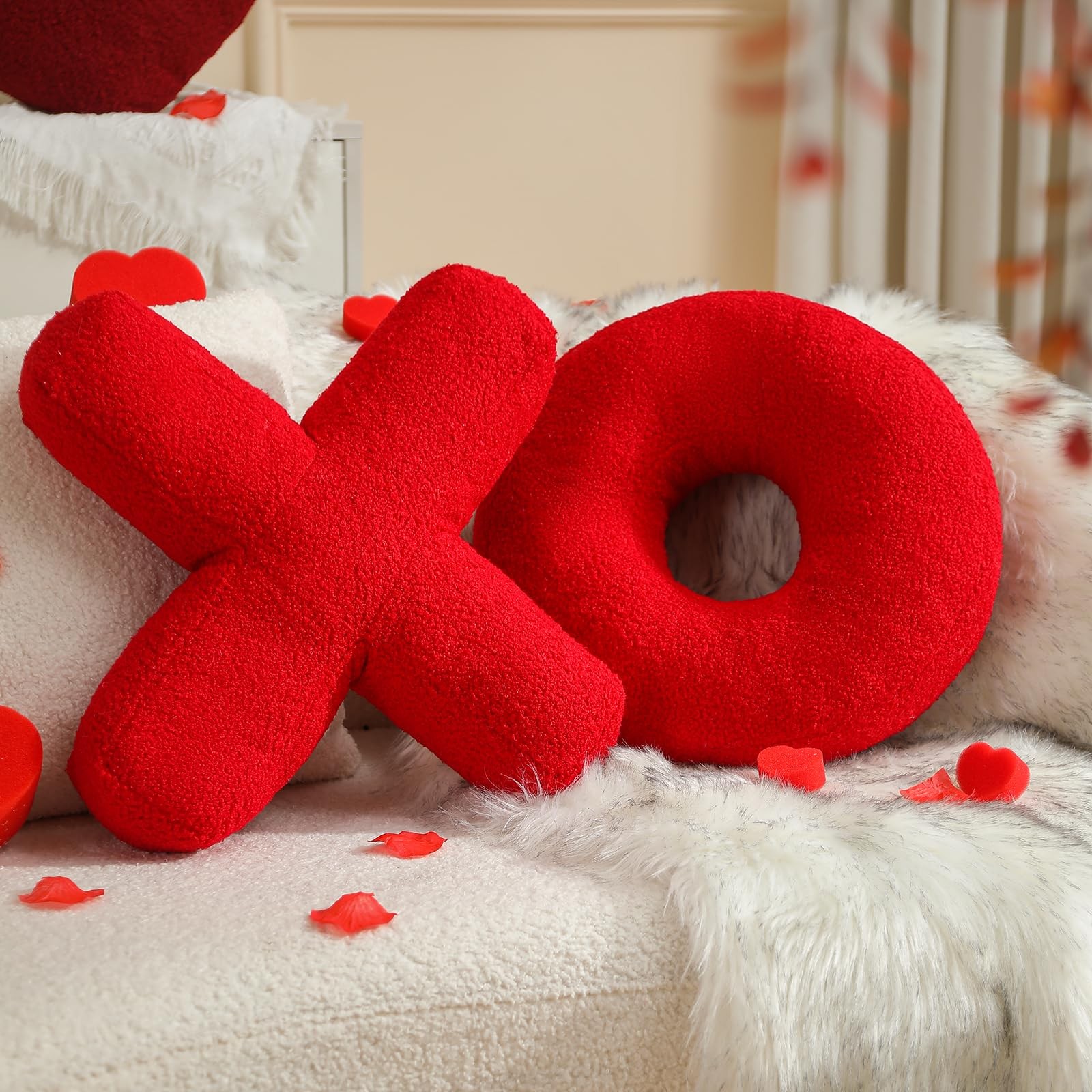 XO Pillows, Love XO Shaped Pillow, Red Throw Pillows, Love Pillow Gifts, Ultr...