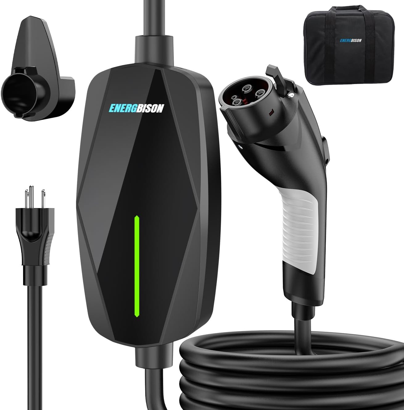 Level 1&2 Home EV Charger - 16Amp 110V-240V Portable Electric Vehicle Charger wi