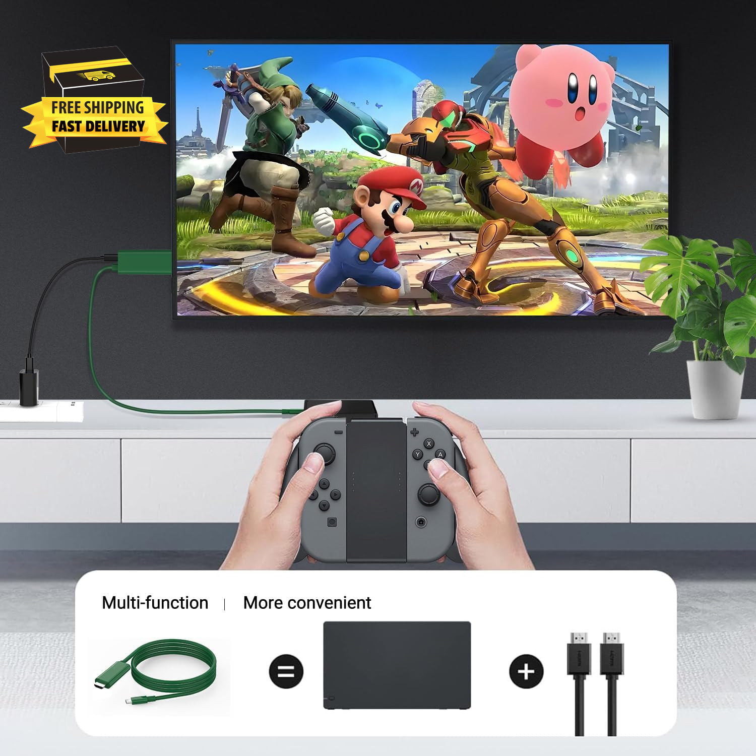 Switch Dock Mini Portable, 1.8M/ 6FT Switch TV Dock, Switch Docking Station with