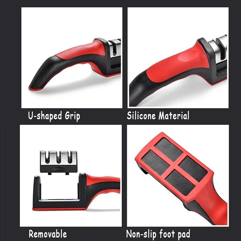 Knife Sharpener Professional Ceramic Tungsten Kitchen Sharpening System 4 Stage*