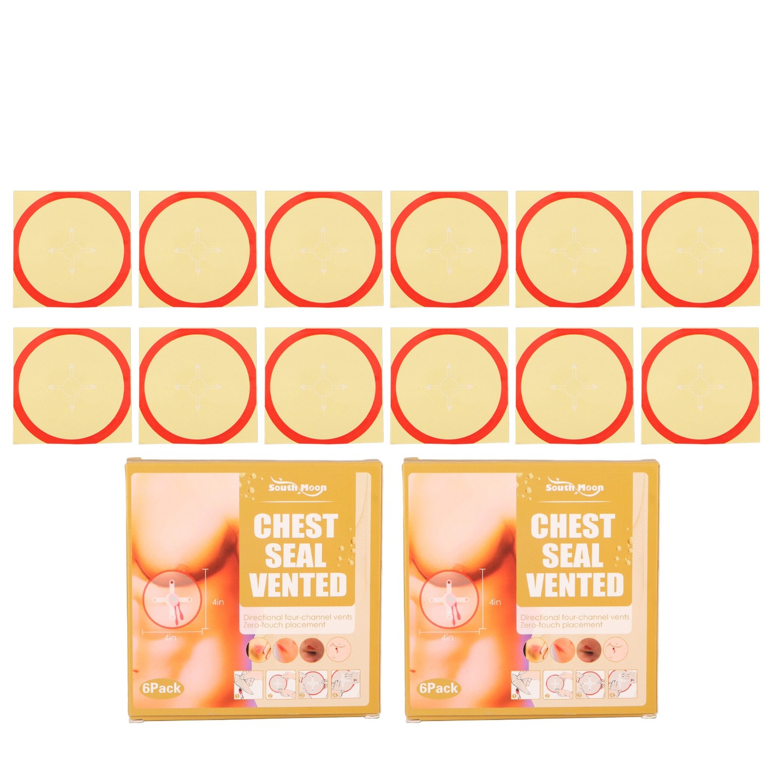 12 PCS Hemostatic Patch Transparent Super Sticky Emergency Chest Seal Patch NY