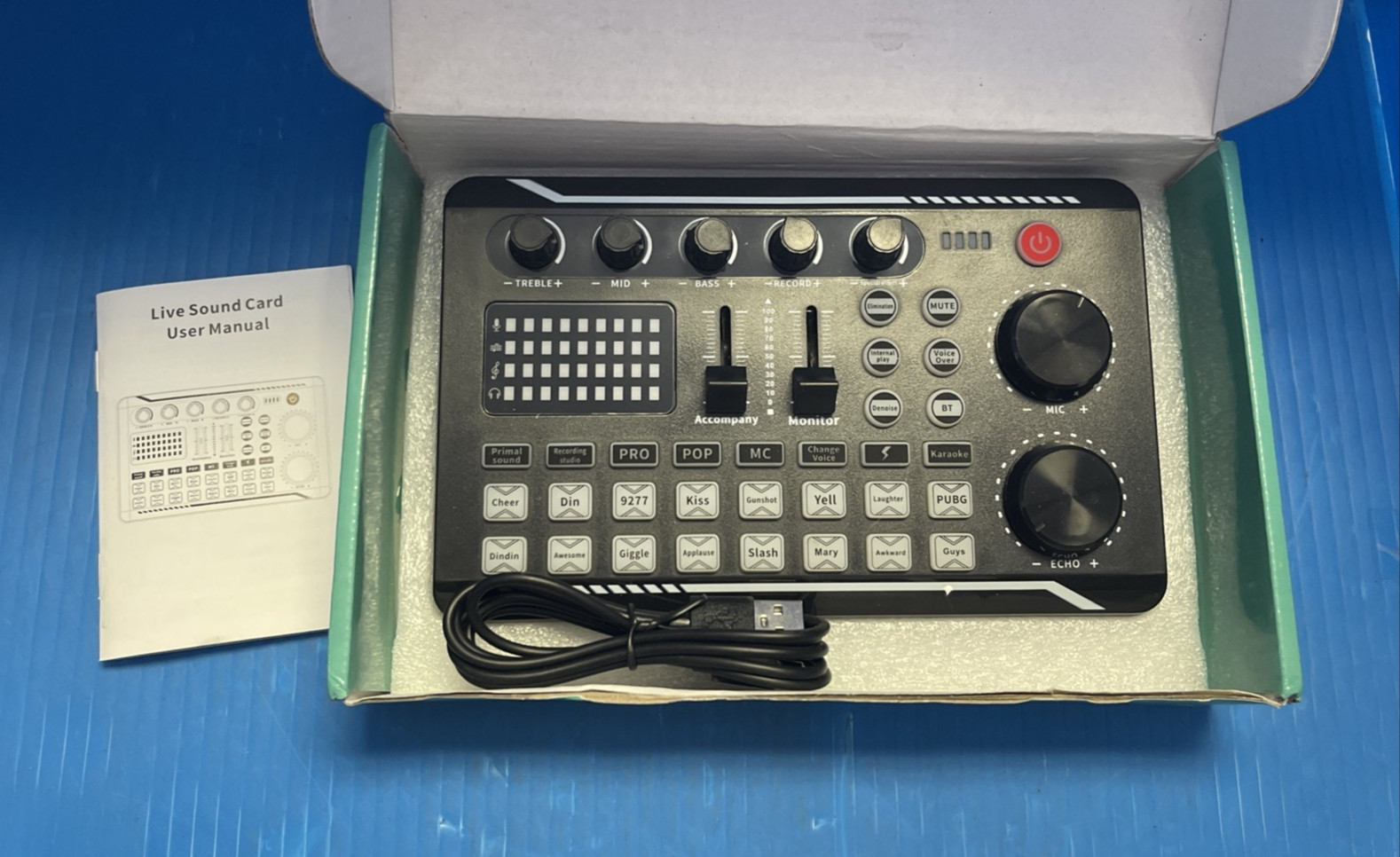 F998 Professional Live Sound Card Audio Mixer USB Interface Podcast Studio BT