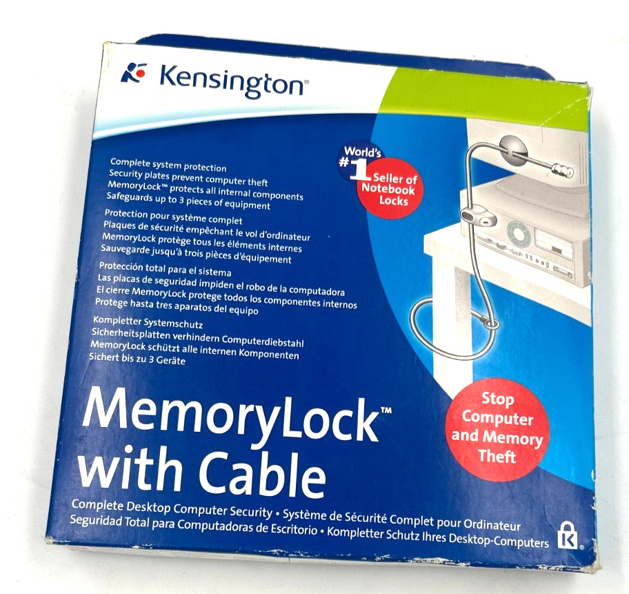 Kensington Memorylock with Cable Security for Computer 62696