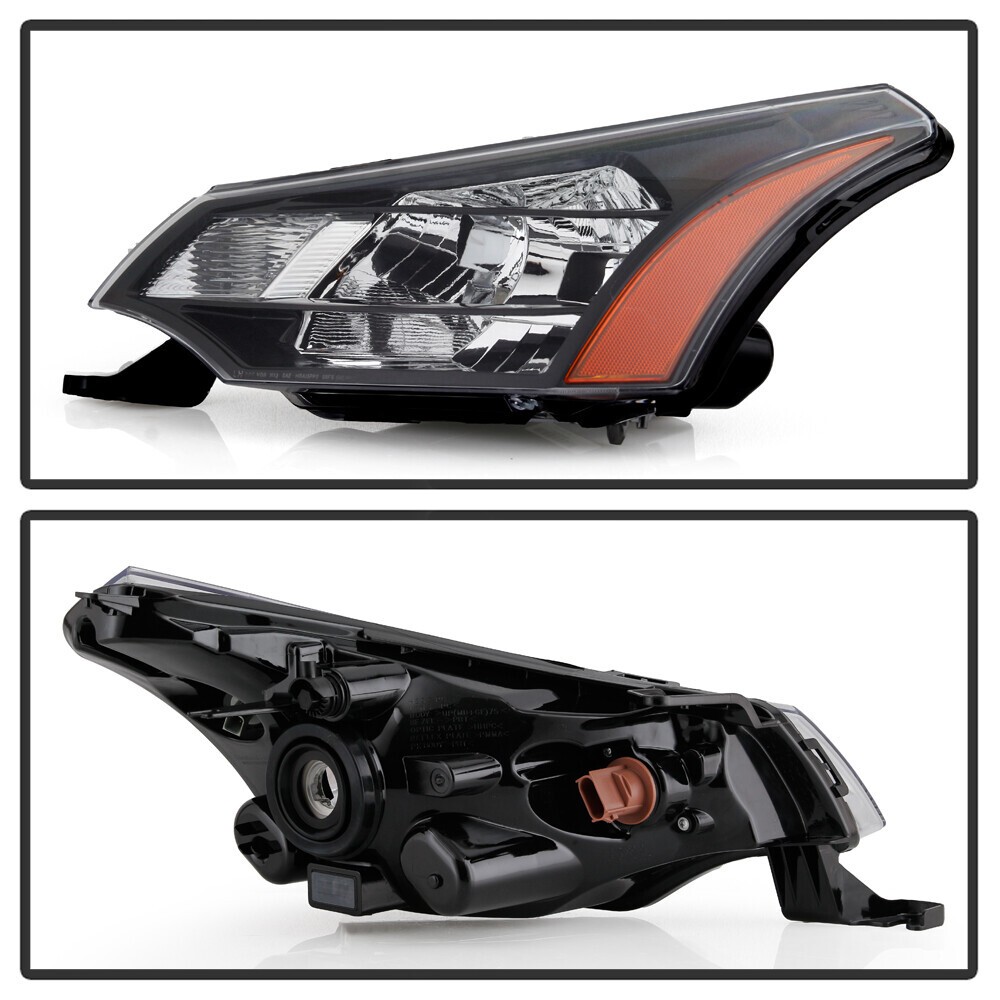 Halogen Headlight For 2009-2011 Ford Focus w/ Bulb Black Crystal Pair Left+Right