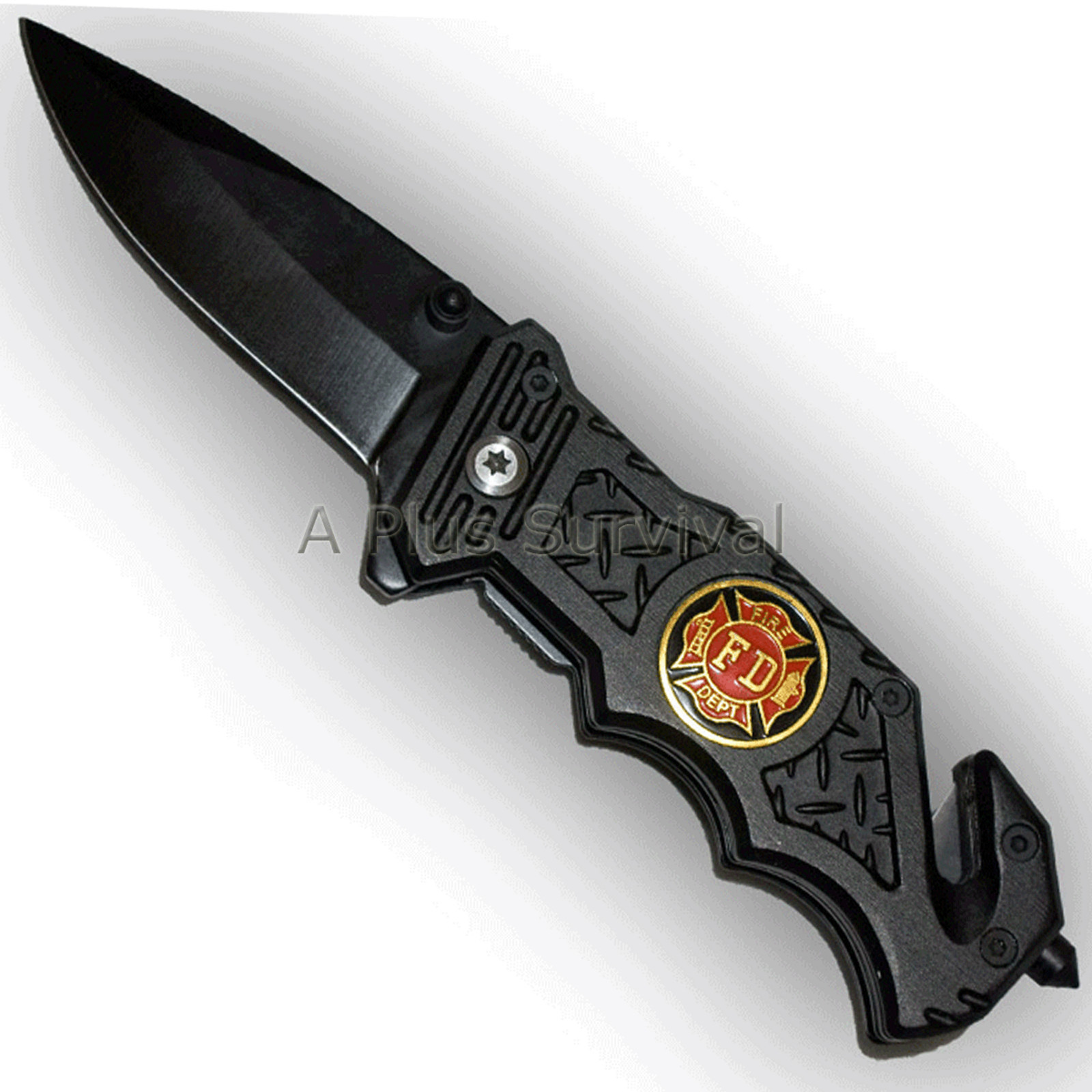 Fire Fighter Lockback Knife - Hunting Camping Survival