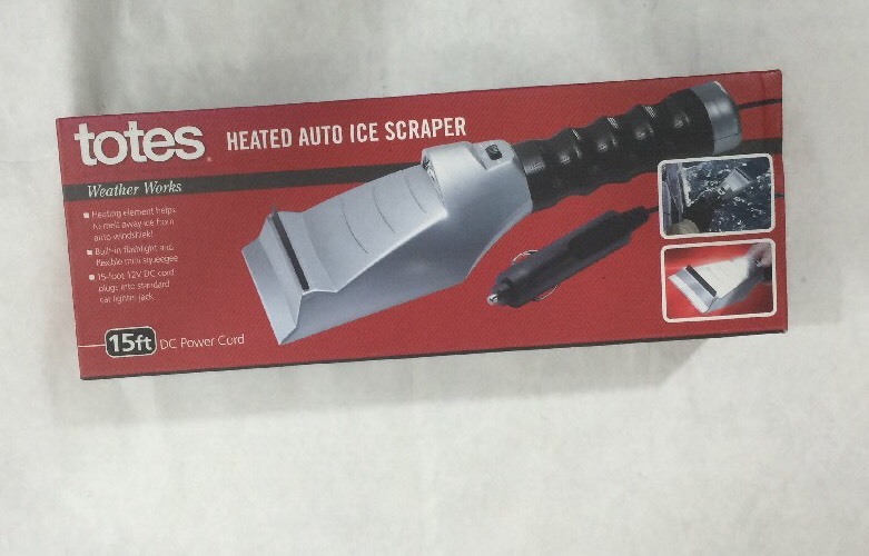 Nice TOTES Heated Ice Scraper 15ft DC Power Cord Cigarette Lighter Design