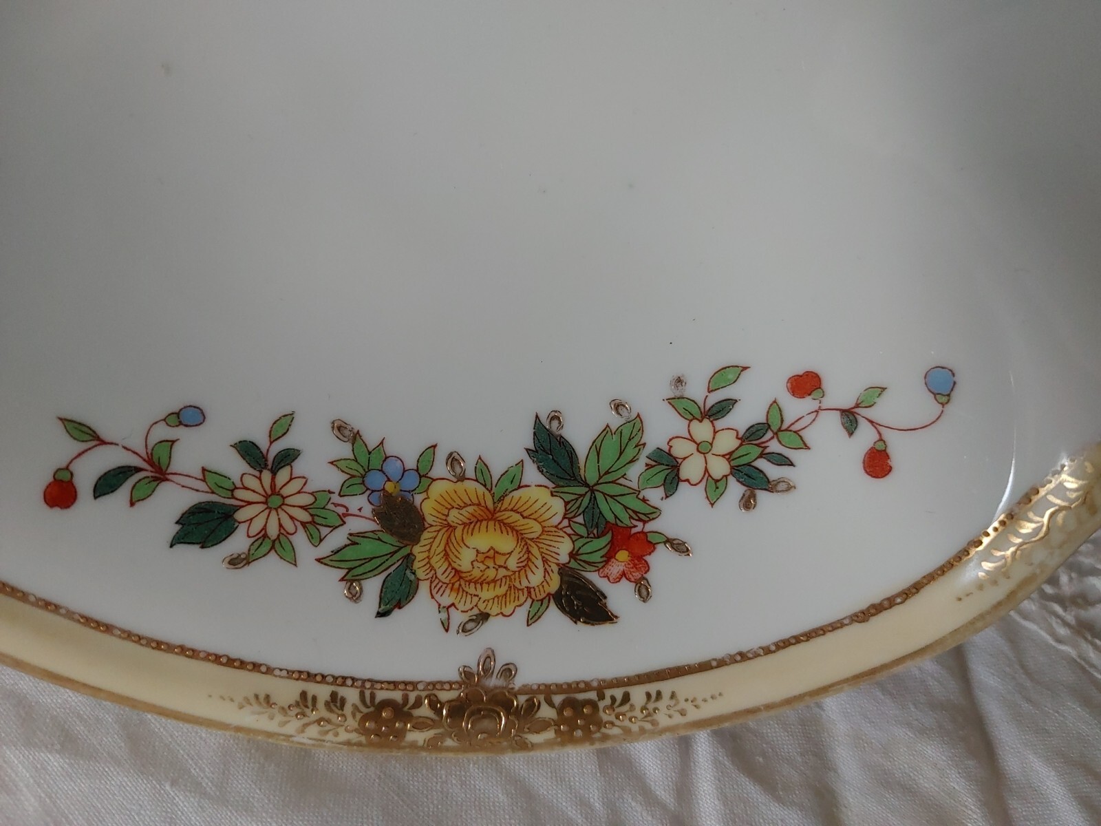 Vintage Hand Painted Nippon Footed Serving Dish