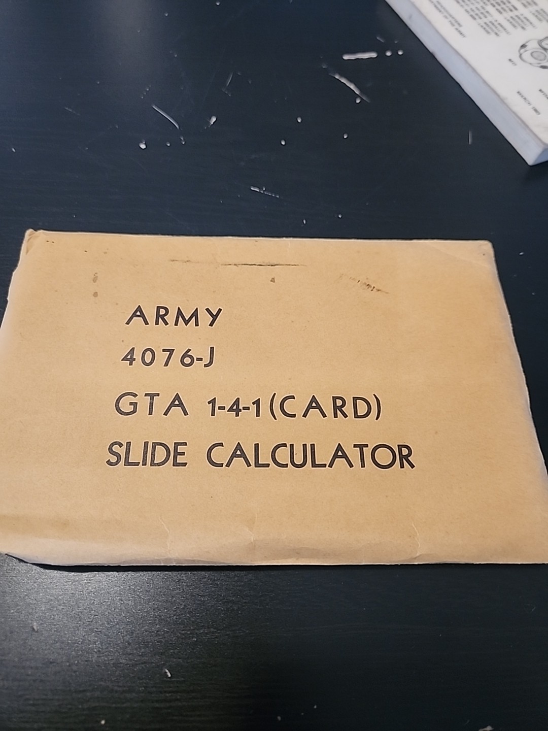 VINTAGE ARMY 4076-J GTA CARD SLIDE CALCULATOR "UNOPENED "