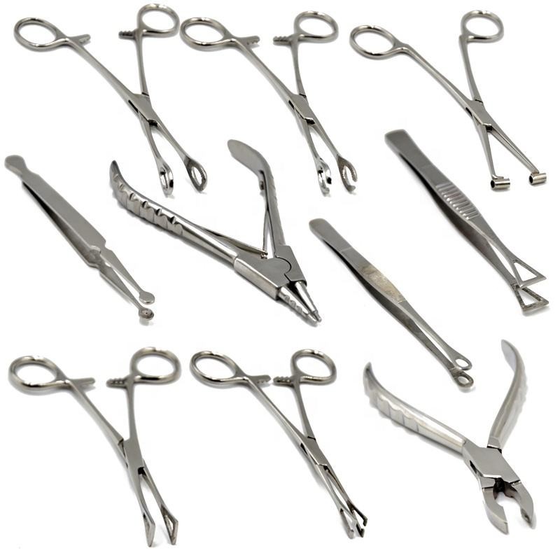 Body Piercing  Steel Reusable Opening Closing Needle Ball Clamp Plier Different
