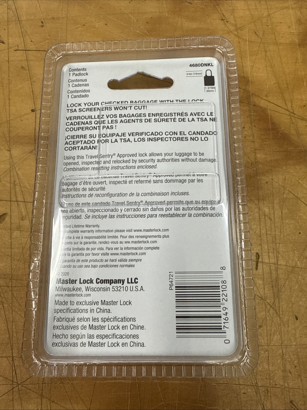 Master Lock 4680Dnkl Luggage/Briefcase Padlock, Steel