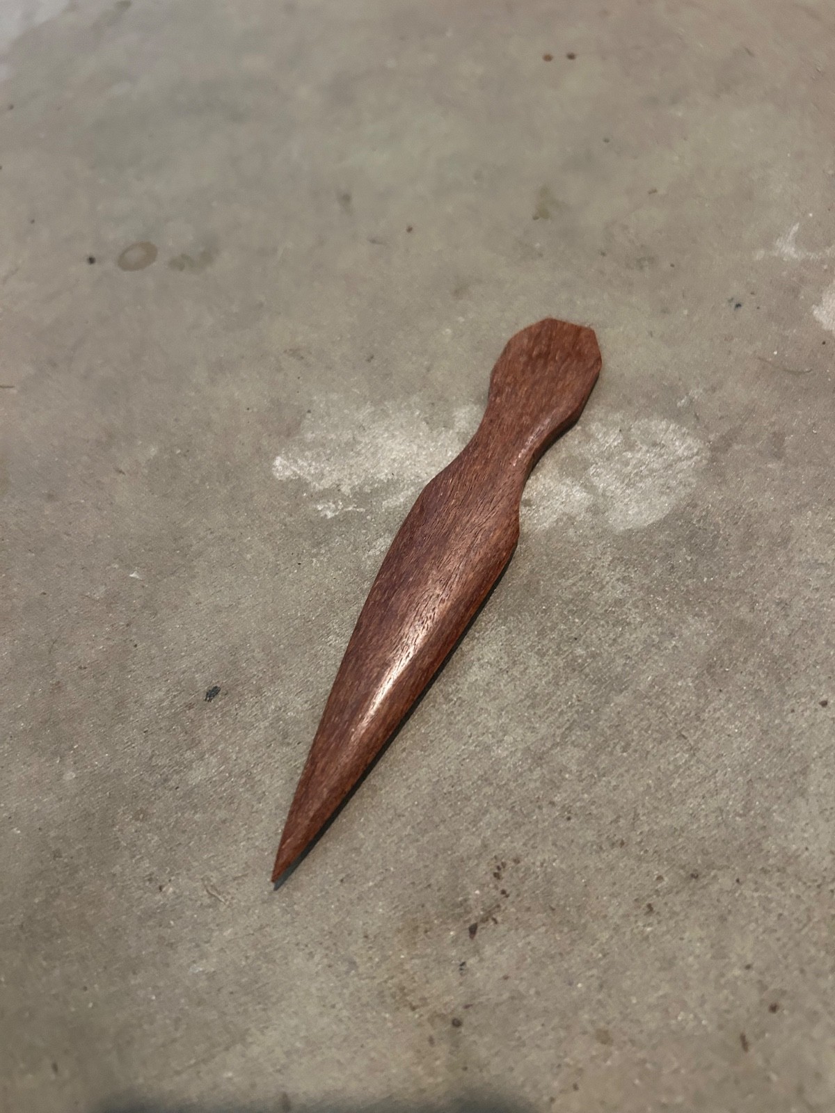 Handmade Aboriginal Indigenous Primitive Arrowhead Speartip, Cumaru Wood, 5.25"