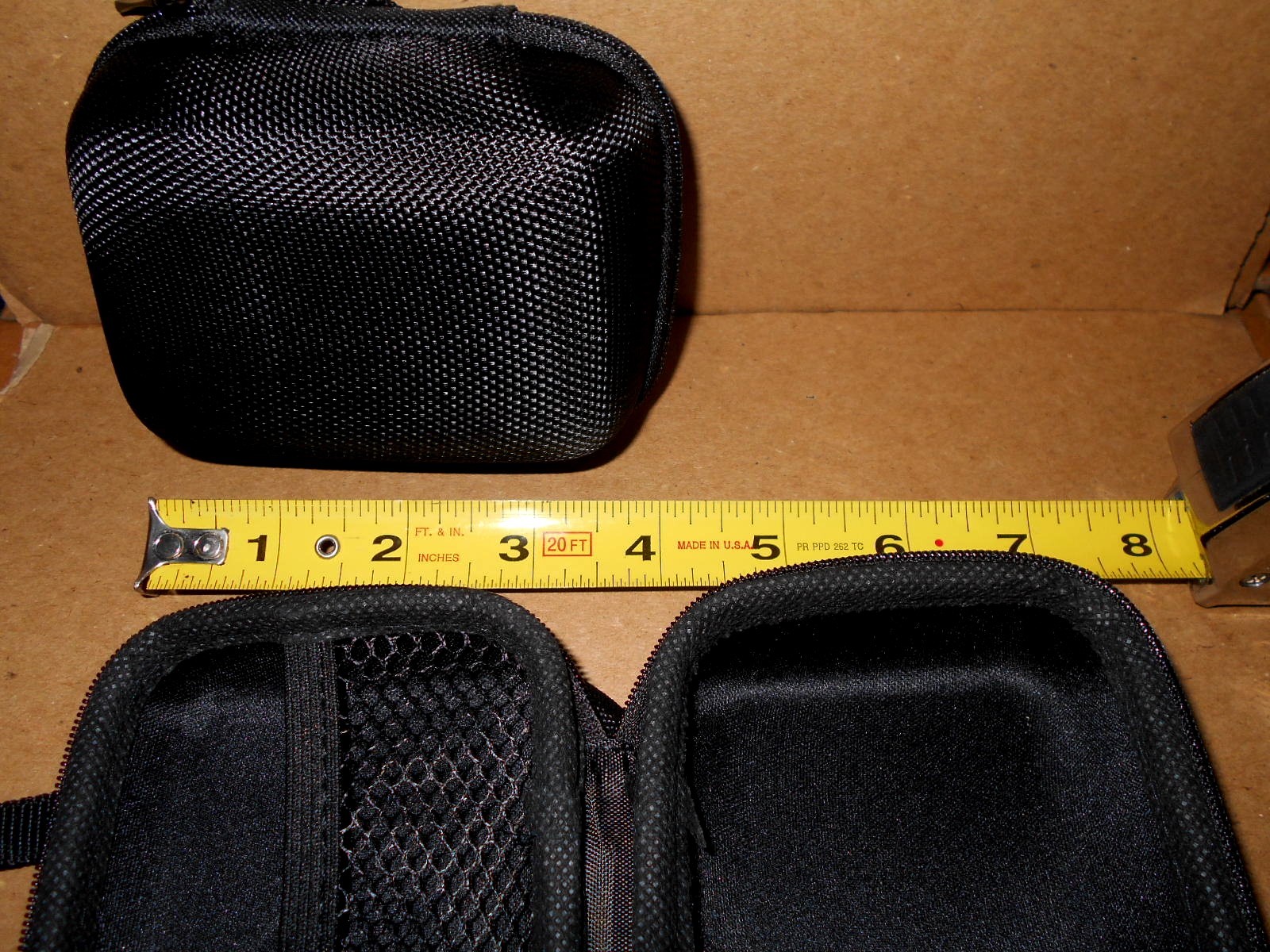 Black Hard-sided 4x3" rectangular Zippered Camera Case Electronics Cards Black