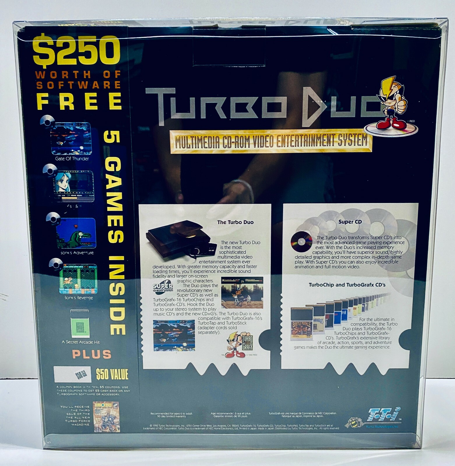 1 Console Box Protector For TURBO DUO Custom Made Clear Display Case Turbografx