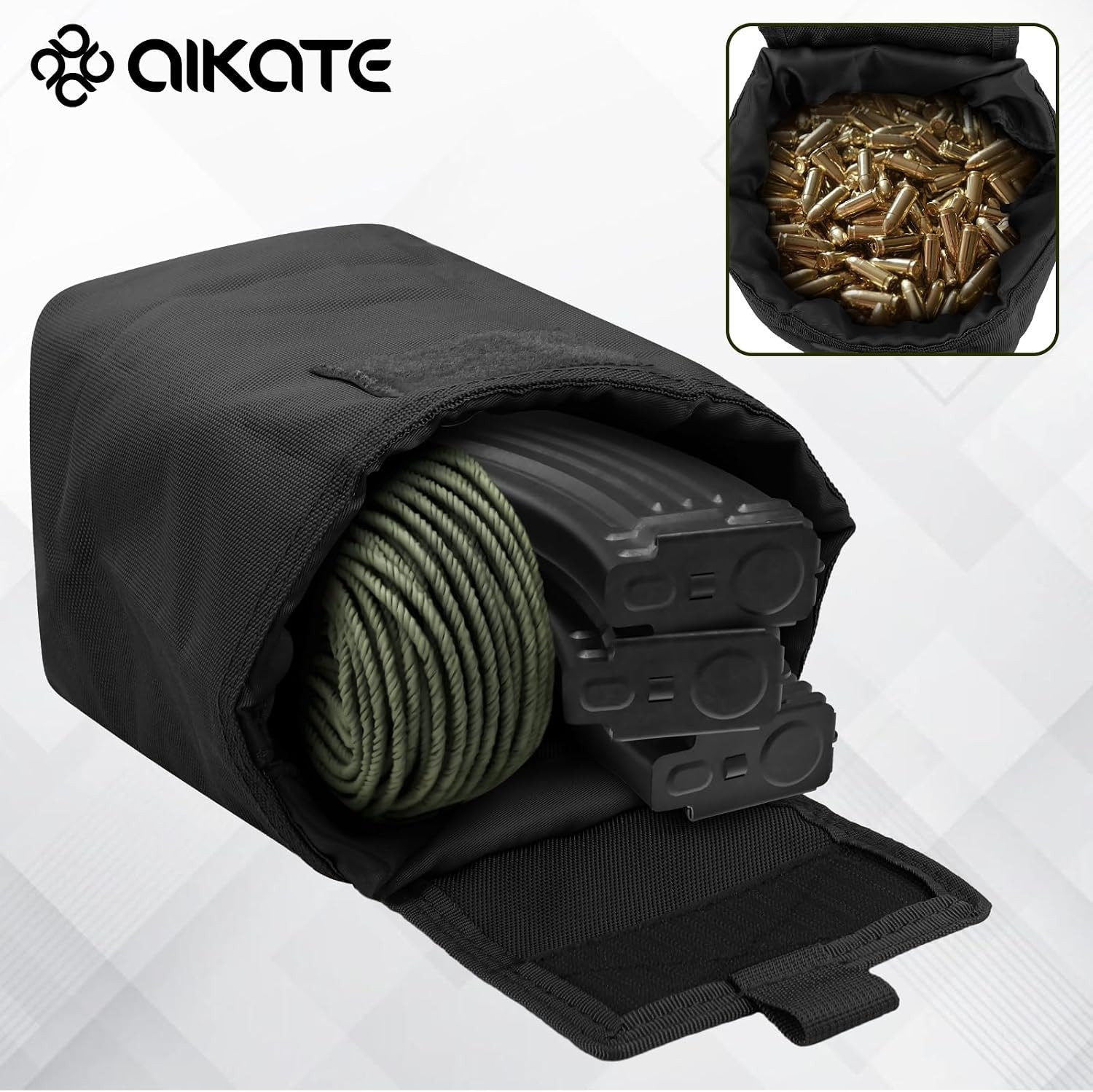 Molle Dump Pouch, Roll-Up Drawstring Magazine Utility Pouch Recovery Storage Pac