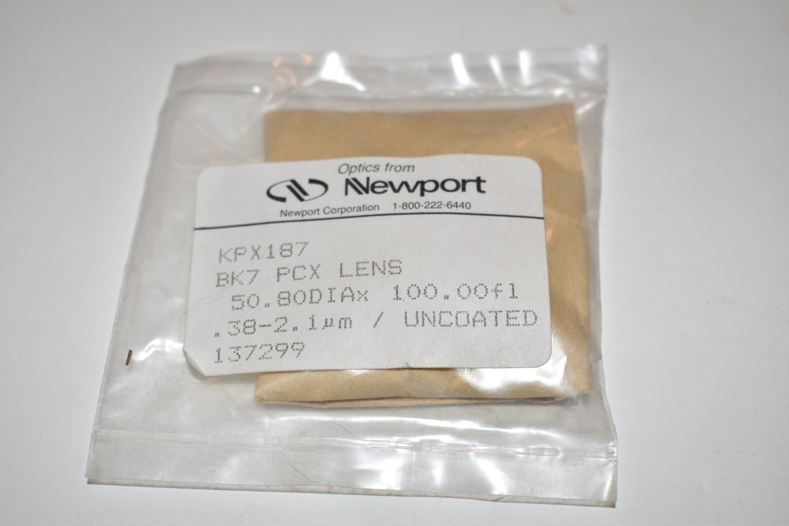 *JM* NEWPORT KPX187 BK7 PCX LENS 50.80DIAX 100.00FL UNCOATED - NEW (CTE59)