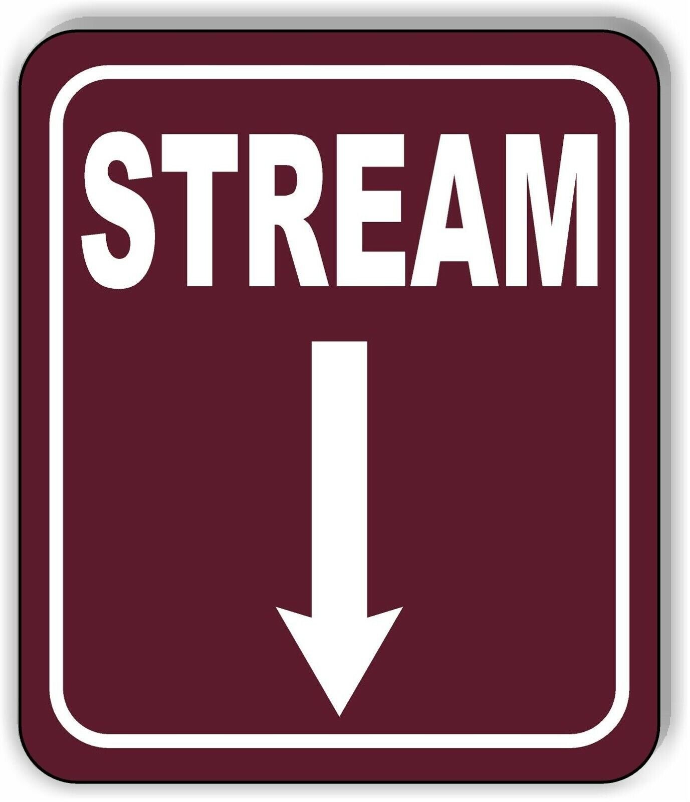 STREAM DIRECTIONAL DOWN ARROW CAMPING Aluminum composite sign