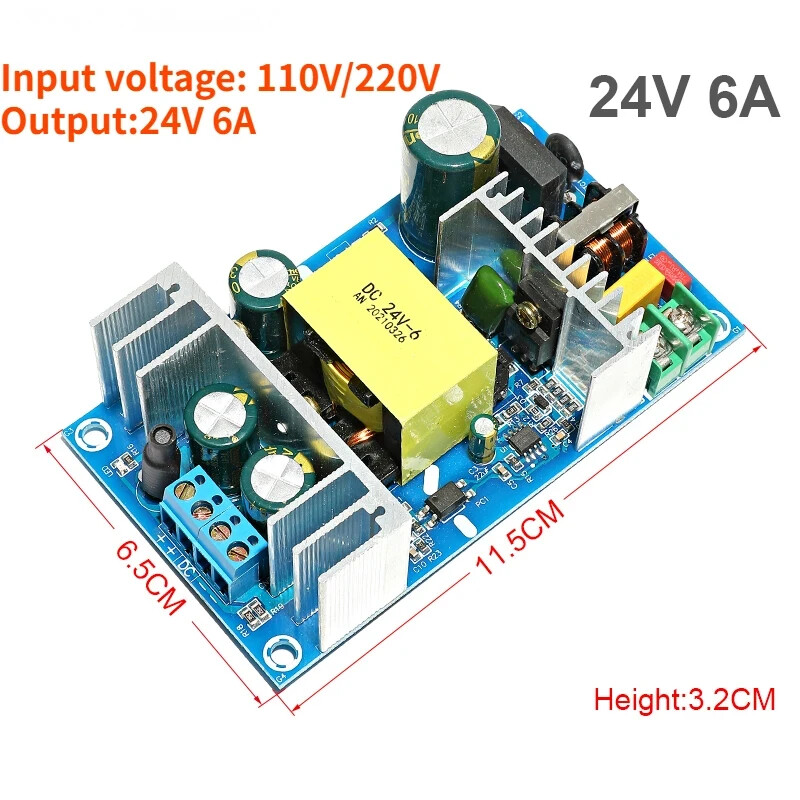 AC 100-240V to DC 24V 6A Converter 150W Switch Power Supply Module AC To DC