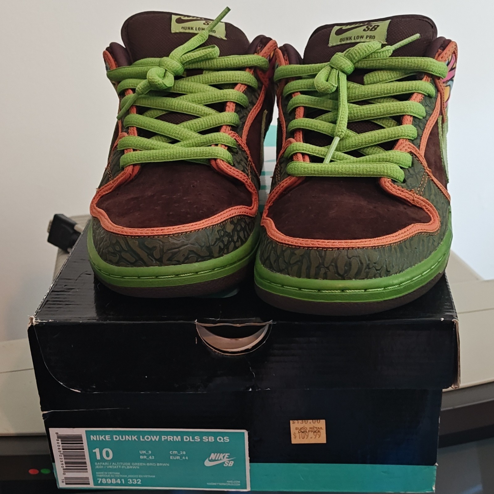Nike SB Dunk Low Pro Men's Skateboarding Shoes Green US Size 10 De La Soul
