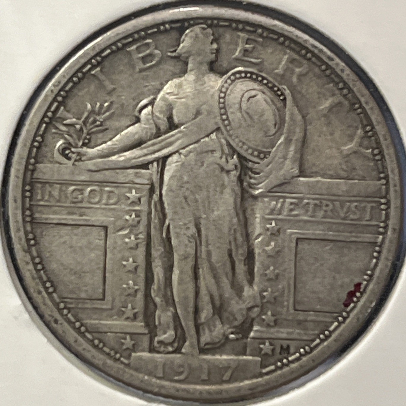 1917 Seated Liberty Quarter Type 1 VF+