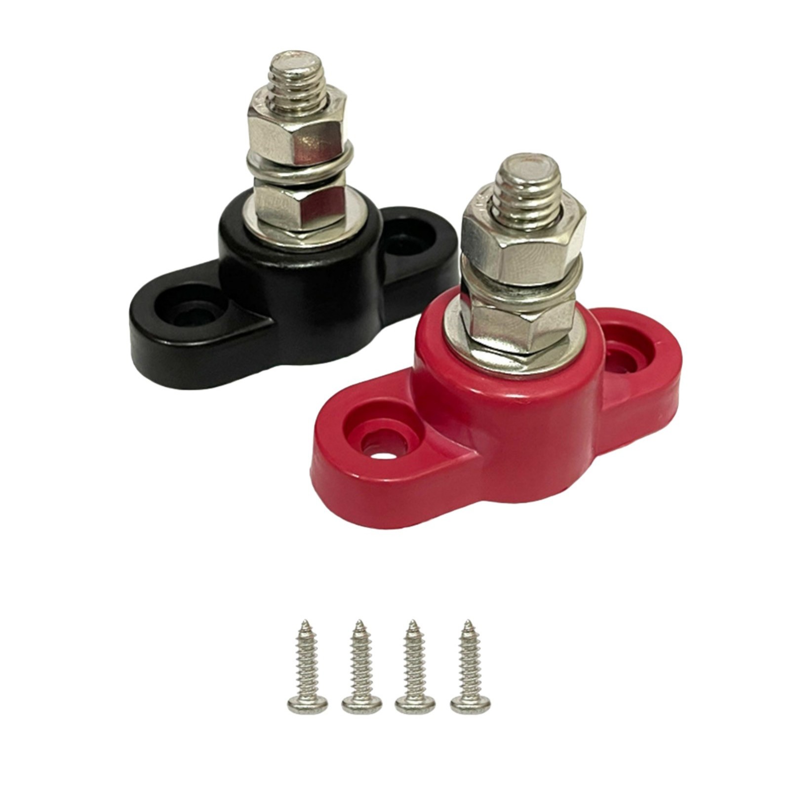 2PCS Heavy Duty Battery Junction Posts, 12V-48V Single Stud for Auto Marine