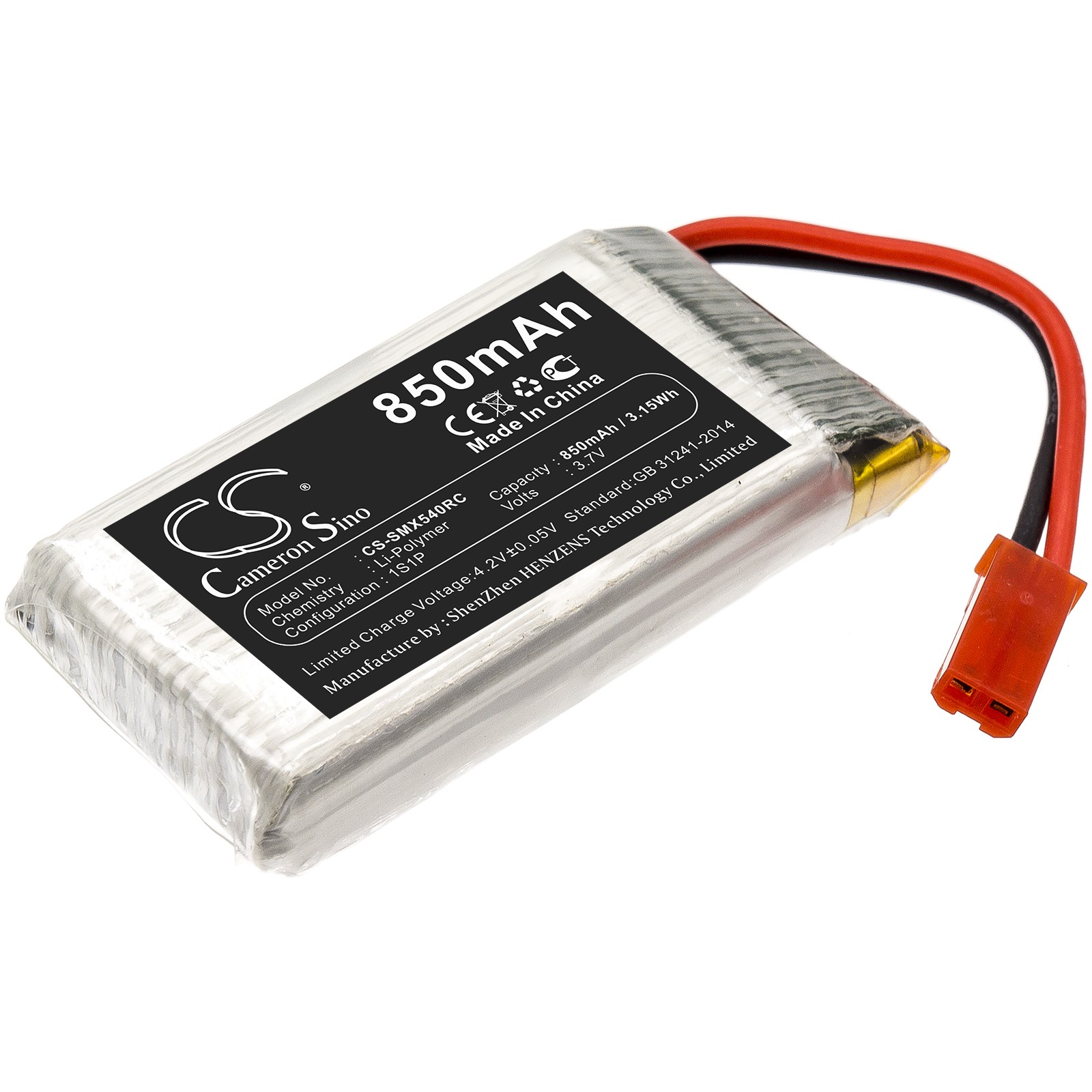 Battery for SYMA X54HC X54HW X56 X56W CS-SMX540RC Drone 3.7v 850mAh 3.15Wh