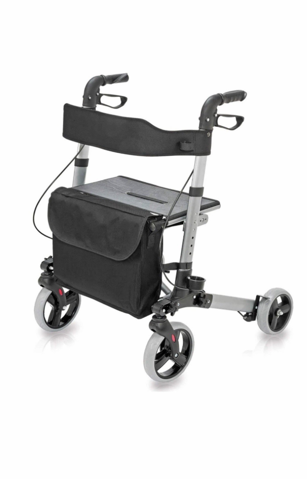 HealthSmart Gateway Rollator Walker w/ Seat Backrest Titanium 501-5012-41001