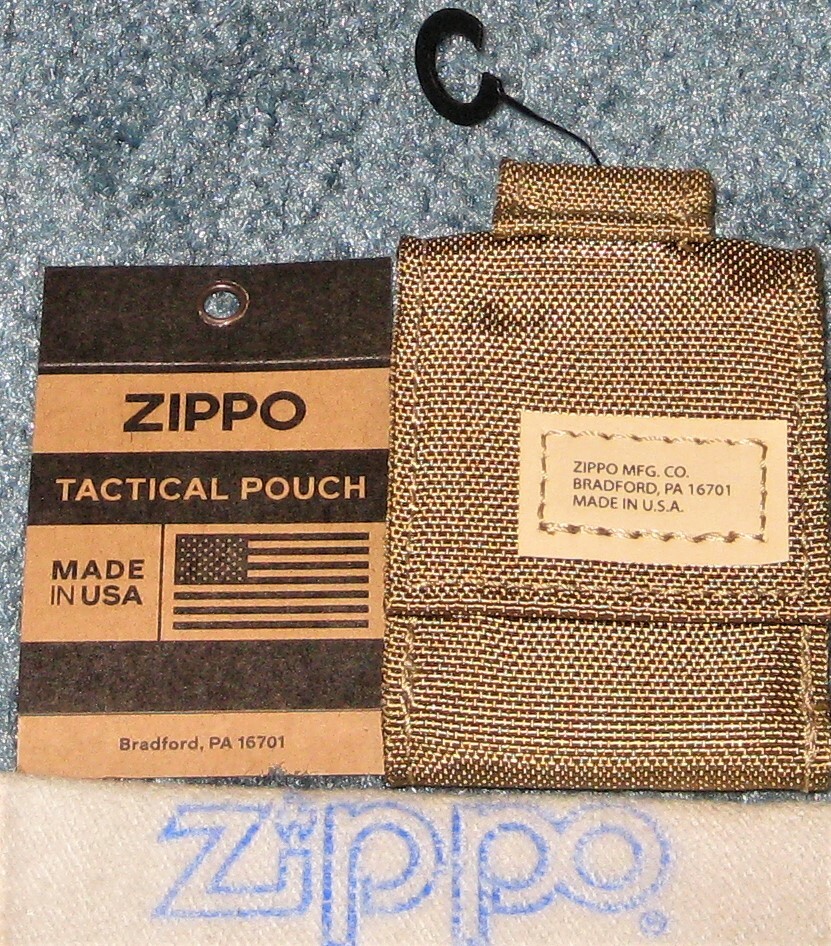 ZIPPO TACTICAL POUCH Coyote Nylon Webbing 48401 SNAP LOOP TO SECURE New