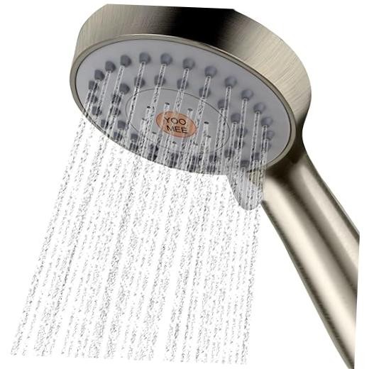 High Pressure Handheld Shower Head, Power Boost Resists Low Flow | Against