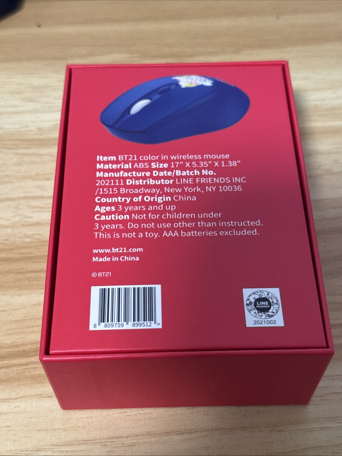 BT21 Wireless Mouse – Open Box, Unused
