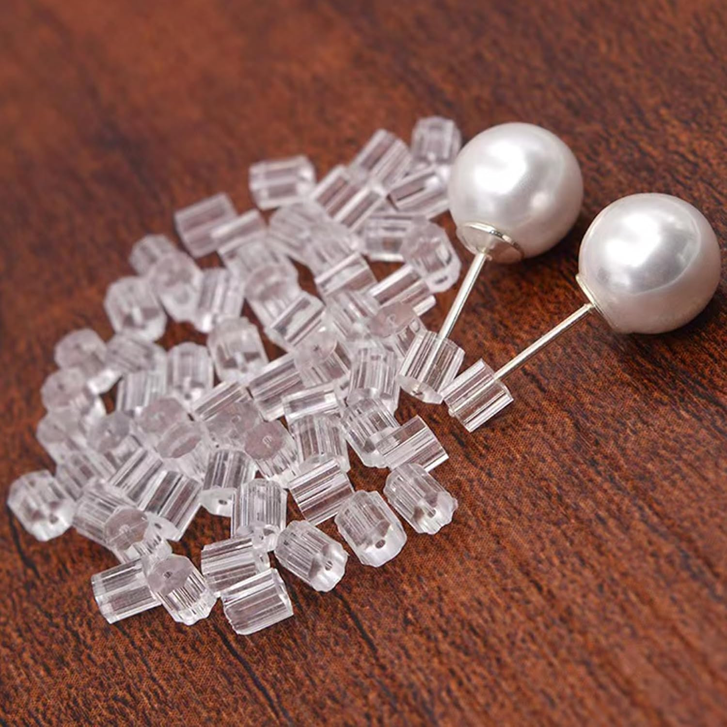 Silicone Earring Backs, 200 Pcs Soft Clear Hypoallergenic Replacement Stoppers f