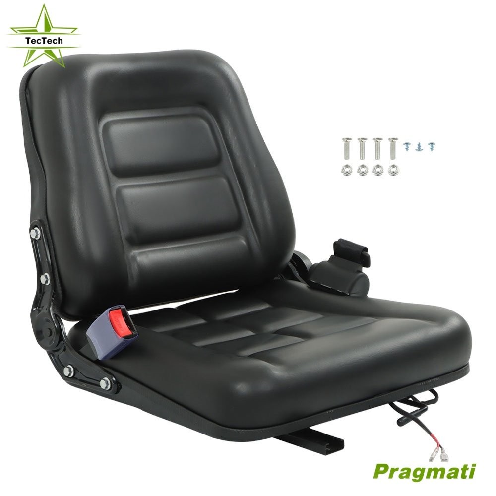 Forklift Seat Universal Adjustable Back & Seatbelt Micro Switch And Slide