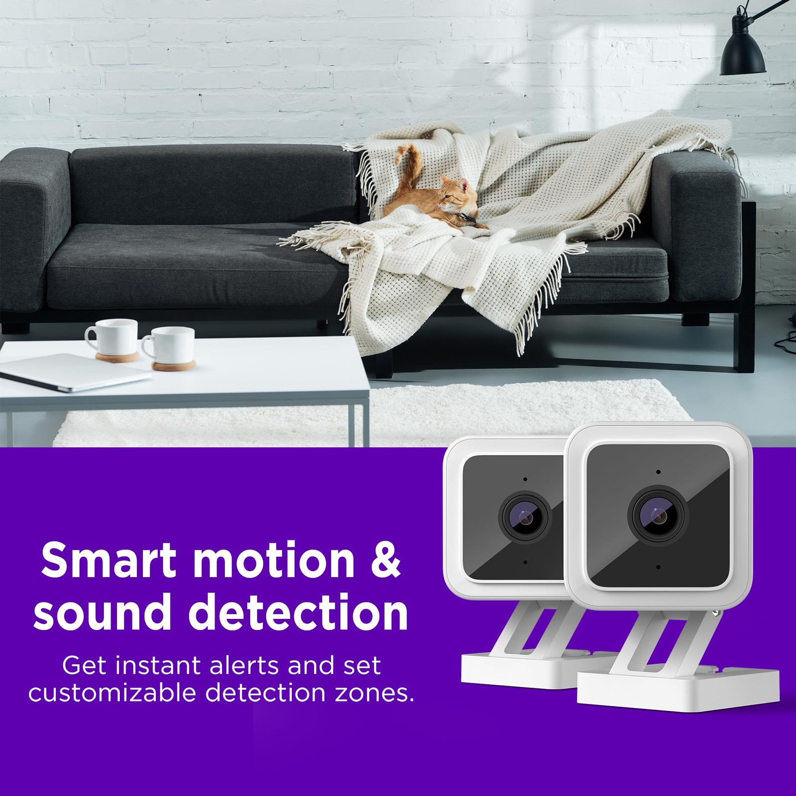 Roku Indoor Camera for Home Security, 2-Pack - Wired Security Camera with 1080p