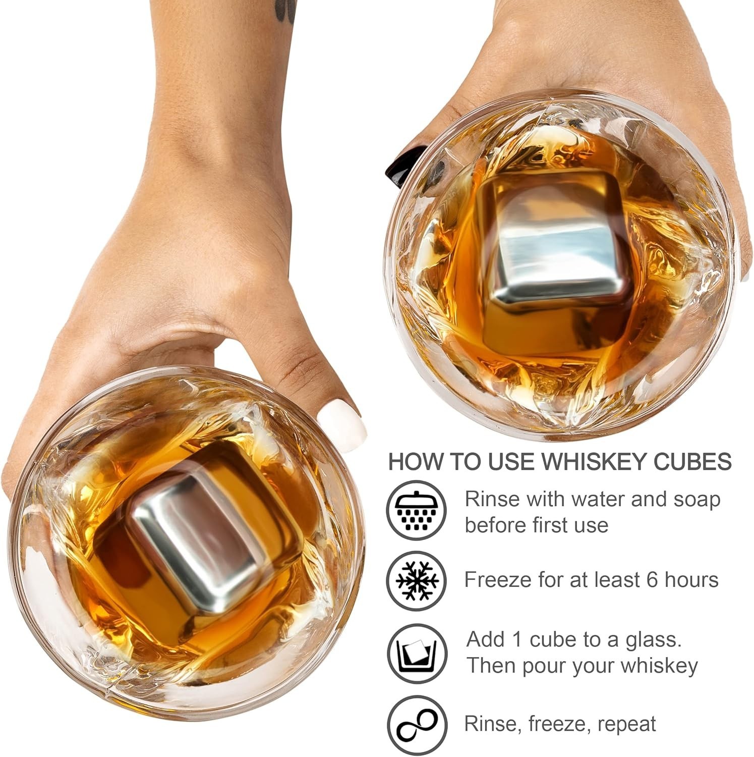 Whiskey Ice Cubes & Special Tongs