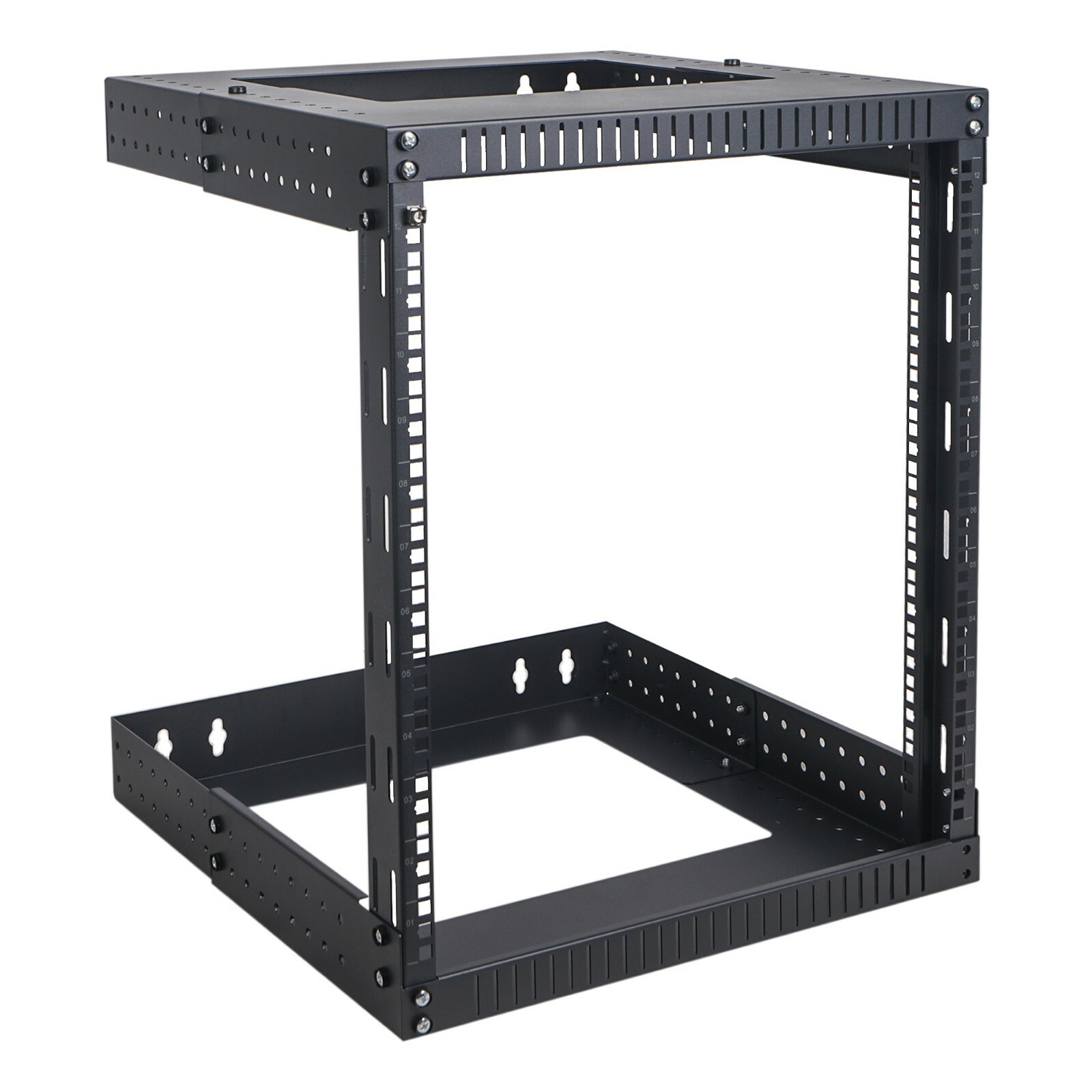 OPEN BOX:Sound Town 2-Post 12U Wall-Mount Open Frame Adjust (ST2PWOR-A12U-R)