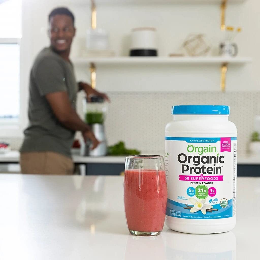 Orgain Organic Plant Based Protein Powder, Vegan, Non-GMO, Gluten Free, 1 Count,