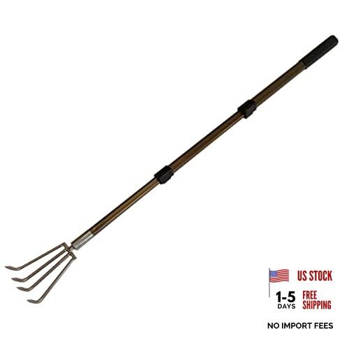 Stainless Steel Garden Claw Rake - Multifunctional - Lengthened Aluminum