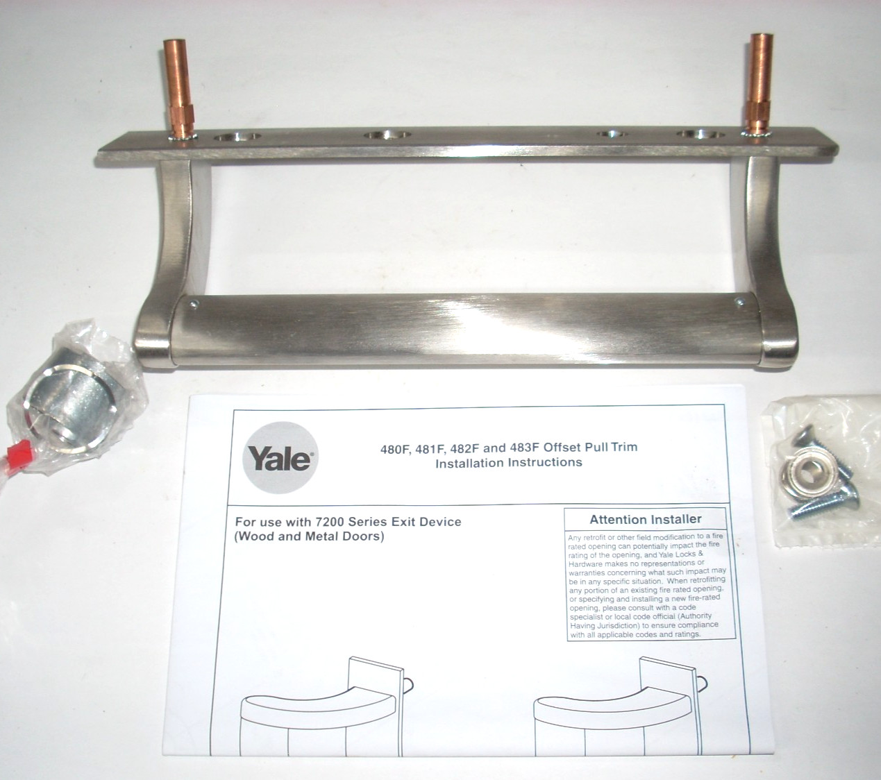 Yale Assa Abloy 482F Offset Door Pull for 7200 Series Commercial Exit Door 1 3/4