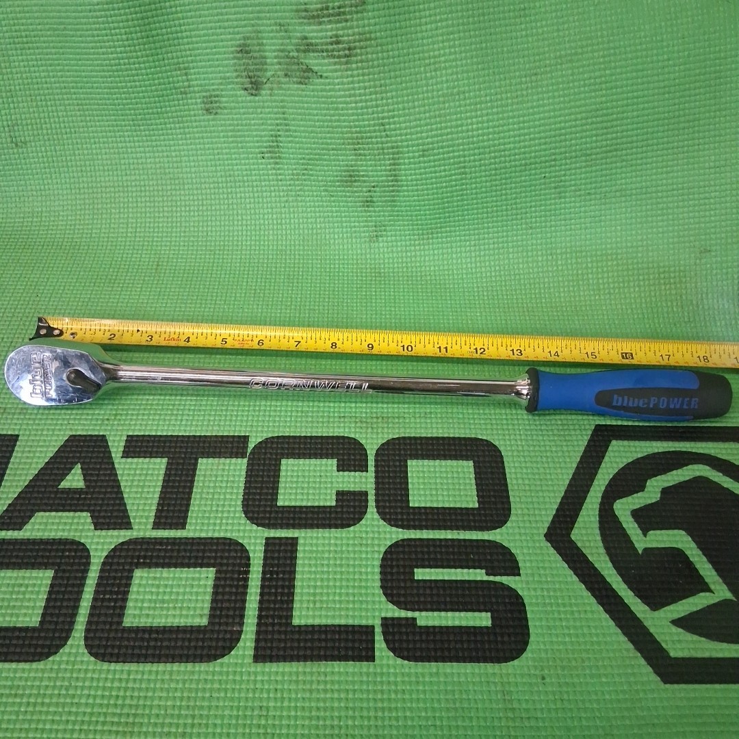 Cornwell Tools CBR518H Blue Soft Grip 18" Long Fine 100 Tooth 1/2" Drive Ratchet