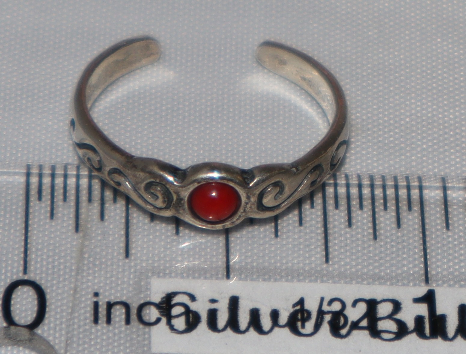 Silpada Sterling Silver Coral Scroll Toe Ring O1381