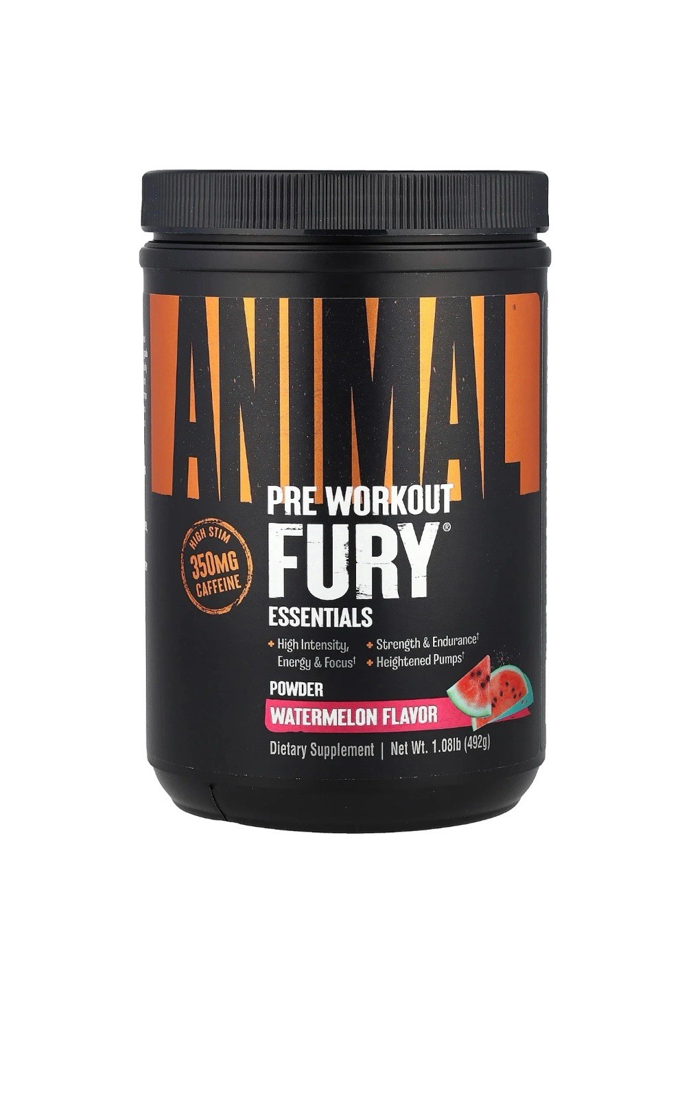 Fury®, Essentials, Pre Workout, Watermelon, 1.08 lb (492 g).  Exp 06/2028