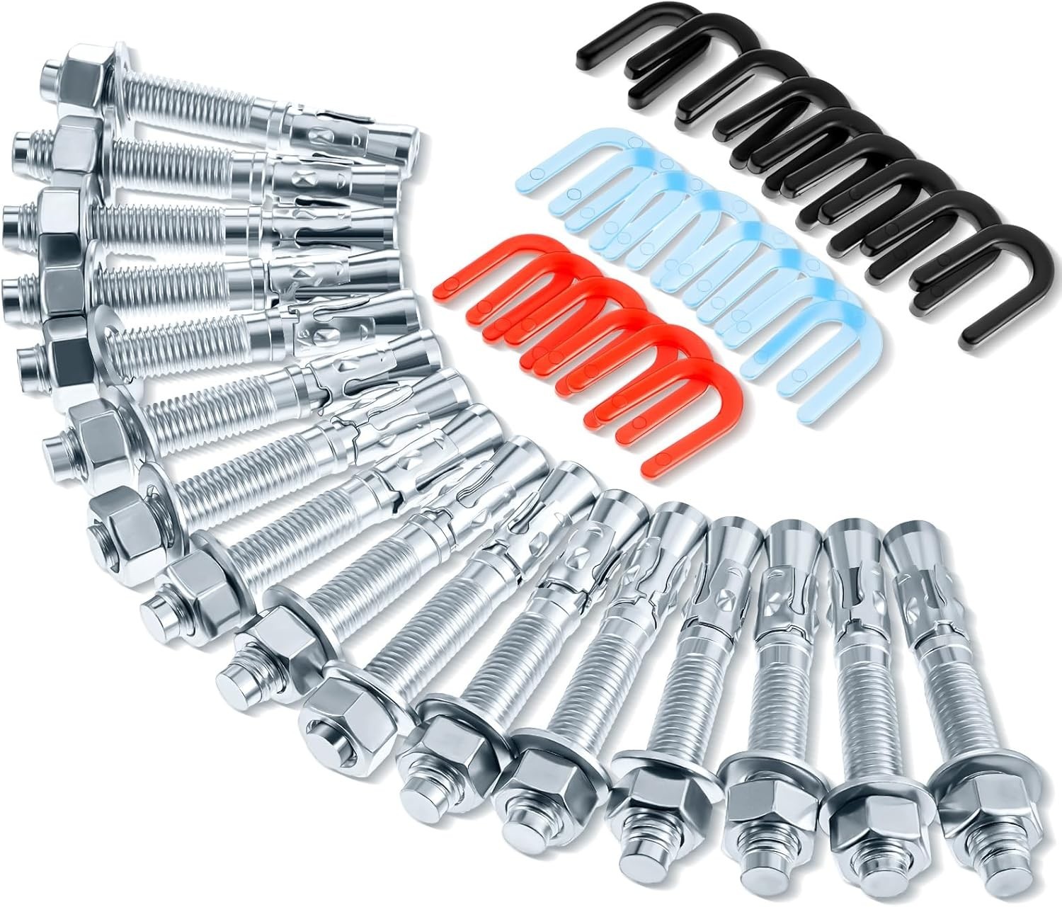 46 Pcs Lift Install Kit Including 3/4" x 5.5" Wedge Anchor Bolts, and 1/4" 1/8"