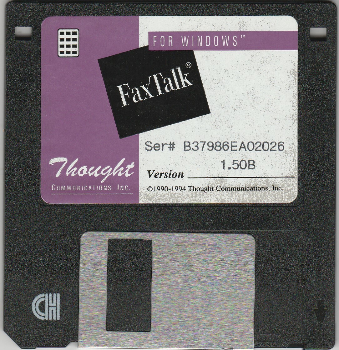 FaxTalk for Windows by Thoght Version 1.50B ~ 3.5" disk  1994