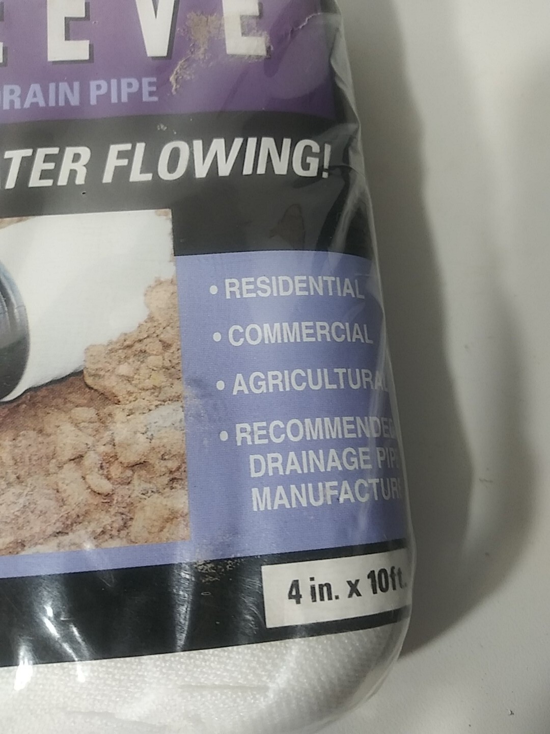 Drain Sleeve 10 ft. X 4in. Drain Pipe Sock