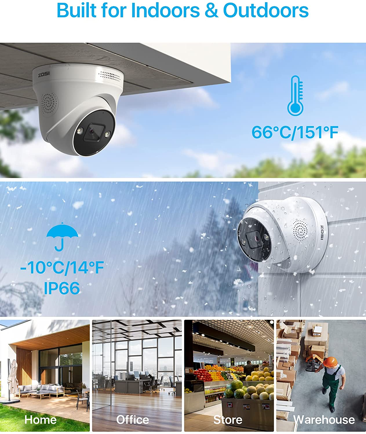 ZOSI 16CH/8CH 4K NVR 8MP Security IP Camera System Smart Detect Spotlight Audio