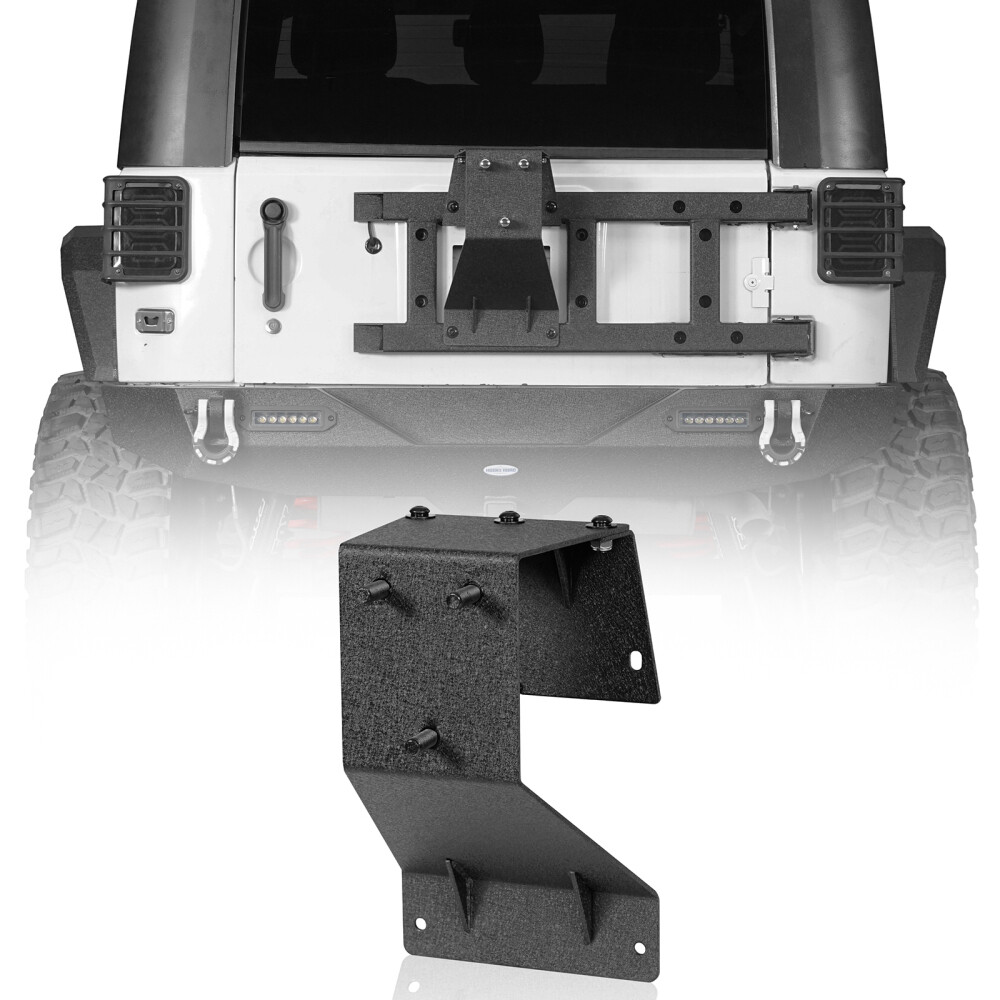 Textured Steel Spare Tire Carrier Tailgate Mount for Jeep Wrangler JK 2007-2018