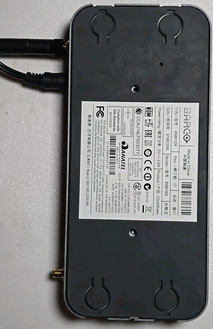 Barco R9861008 Clickshare Wireless Presentation System With Power Supply