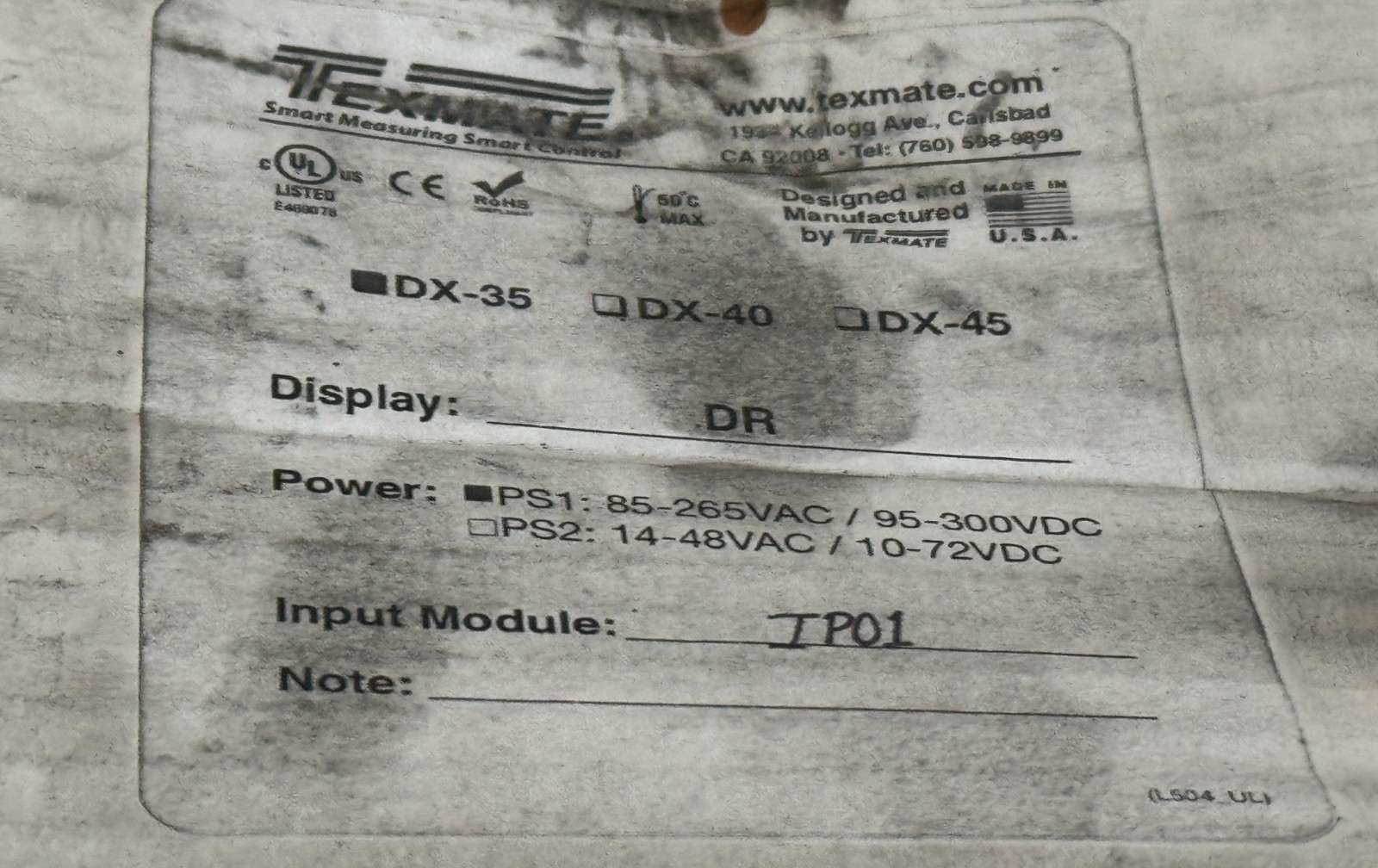 NEW IN BOX Texmate DX-35 Panel Meter