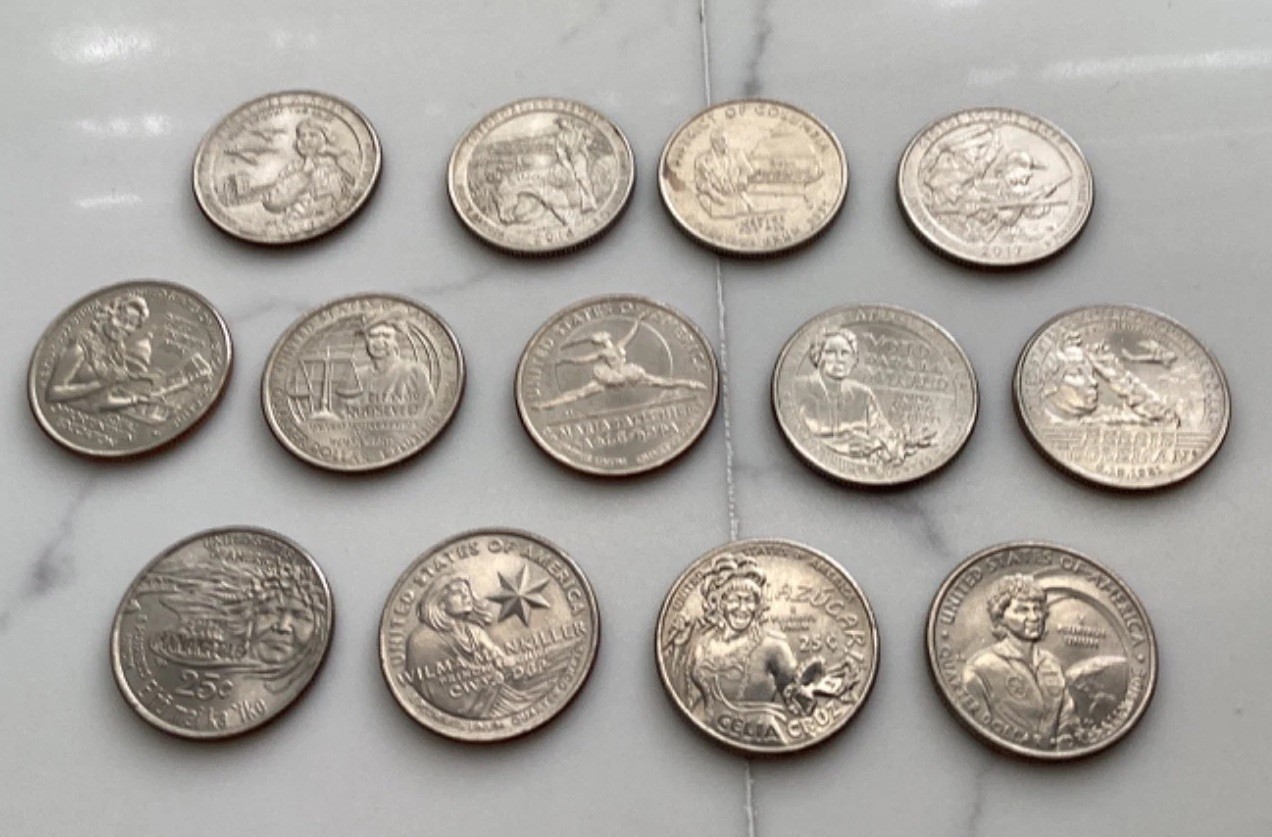 Famous Women and Men 13 America Quarters Sets of 4 Men & 9 Women All Individual