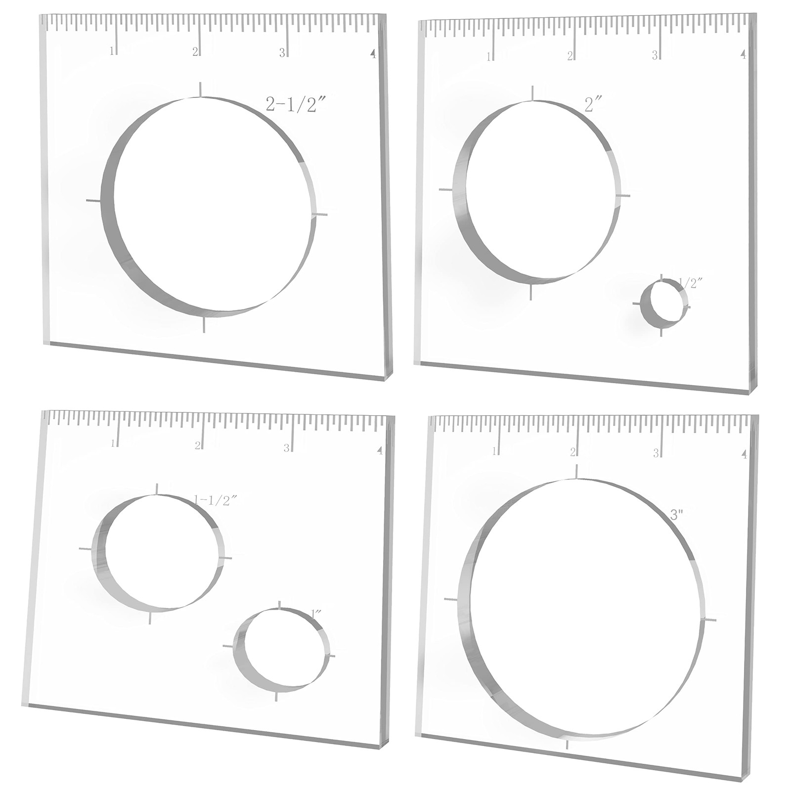 4 PCS 4 Inch Router Jig Circle Inlay Templates Decorative Woodworking Tool
